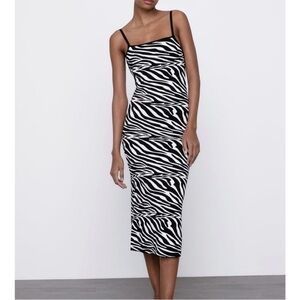 Zara zebra midi dress